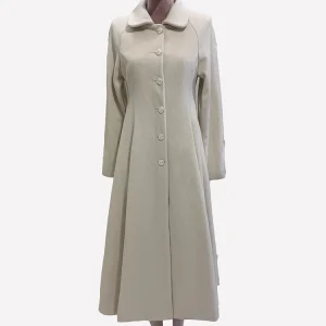 Nerazzurri Autunno Inverno Cappotto di lana lungo spesso caldo con gonna morbida da donna Cappotto monopetto elegante e svasato di lusso 1