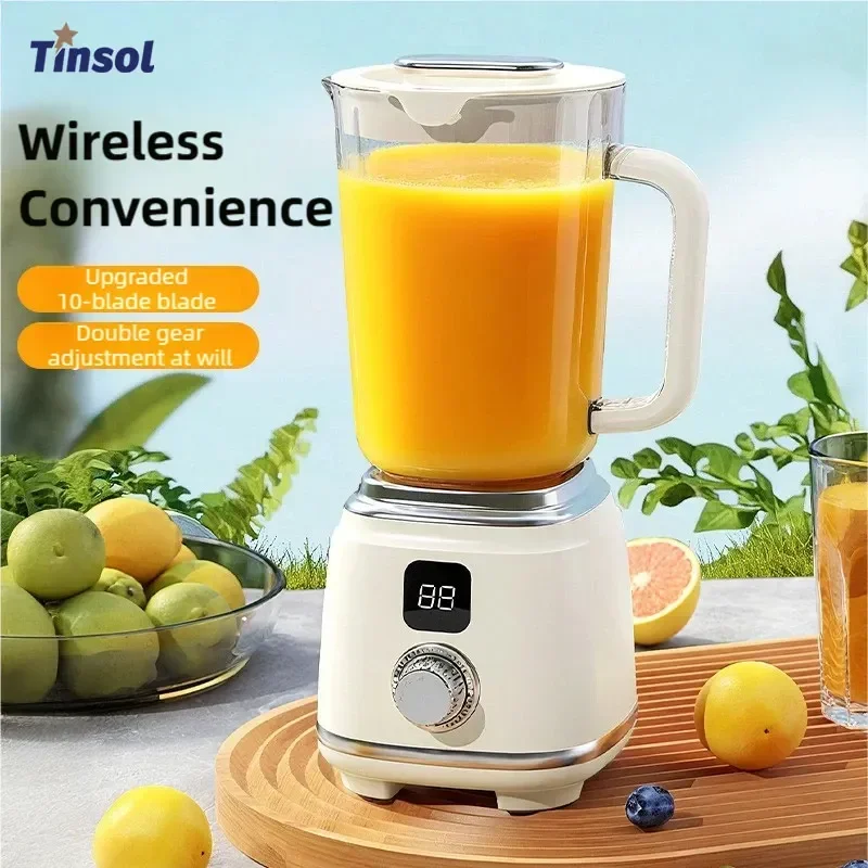 TINSOL 600ml Frullatore domestico 10 lame 3000mAH Spremiagrumi multifunzionale Frantoio per ghiaccio Estrattore di succo Utensili da cucina ad alta velocità di succo 2