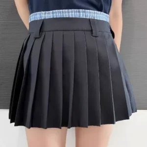 2025 primavera/estate nuova mezza gonna a pieghe snellente a vita alta patchwork 1