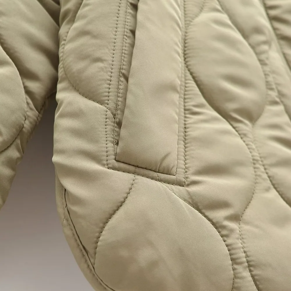 Cappotto da donna caldo e ampio con cappuccio regolabile Maniche lunghe Monopetto tinta unita Spacchi laterali sull'orlo Tasca laterale Giacca casual Primavera Autunno Nuovo cappotto chic femminile 5