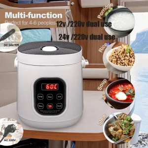 Cuociriso per auto 12v 24V 220V Car home doppio uso fornello di riso portatile a guida autonoma 24v truck smart rice cooker lunch box 1