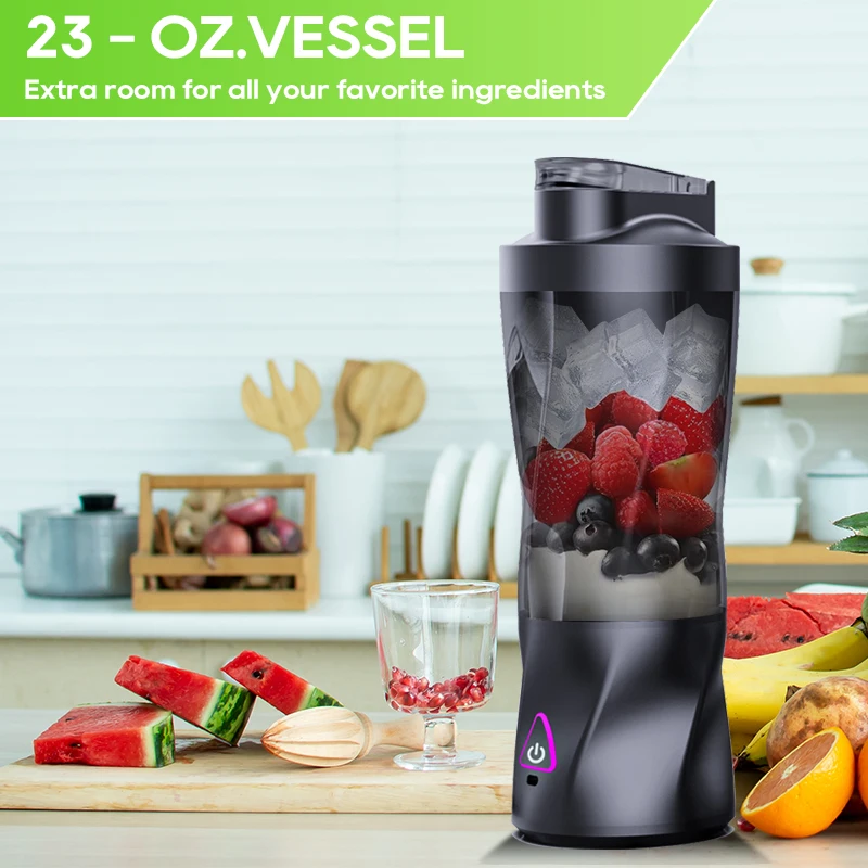 Spremiagrumi elettrico portatile Frullatore per frutta fresca 700ML Multifunzionale USB ricaricabile Shakes Frullatore per frullato Tazza di miscelazione per esterni 4