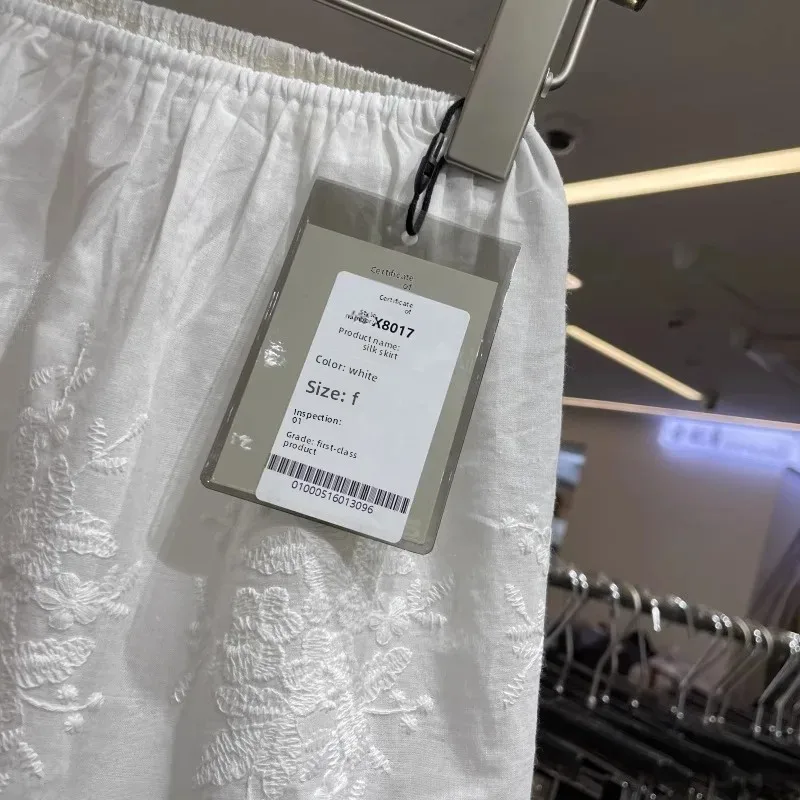 Mezza gonna in pizzo da donna Strato base Primavera 2025 Nuova gonna corta anti-luce in vita elastica Gonna a trapezio in fibra di poliestere 4