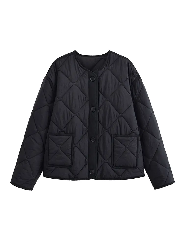 Nlzgmsj Autunno Inverno Donna Solido monopetto O-Collo Giacca Moda Cappotto a maniche lunghe Street Casual Giacca corta 2