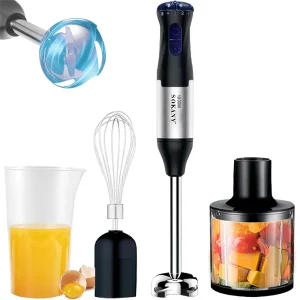 1000W 4 in 1 Cucina Immersione Frullatore Elettrico Palmare Verdura Frusta per Uova Mixer Spremiagrumi Tritacarne Robot da Cucina per Bambini 1