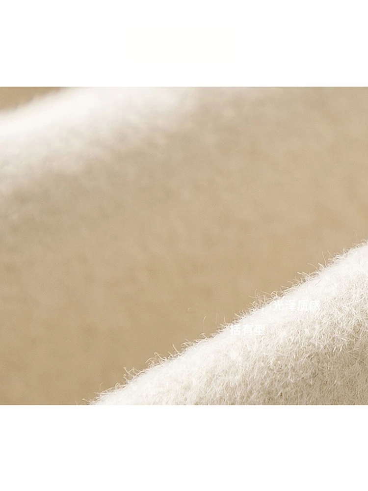 Nuovo Donne Lungo Cappotto di lana bianco Autunno Inverno Elegante Colletto del vestito Cintura Vita sottile Cappotto in misto lana Moda Lunghezza eccessiva Cappotto 6