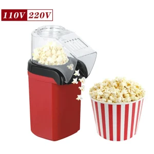 WHDPETS Mini Macchina per Popcorn 1200W Aria Saudita Senza Olio Mais Popper Elettrodomestici da Cucina per Bambini Spina UE/USA/Regno Unito 1