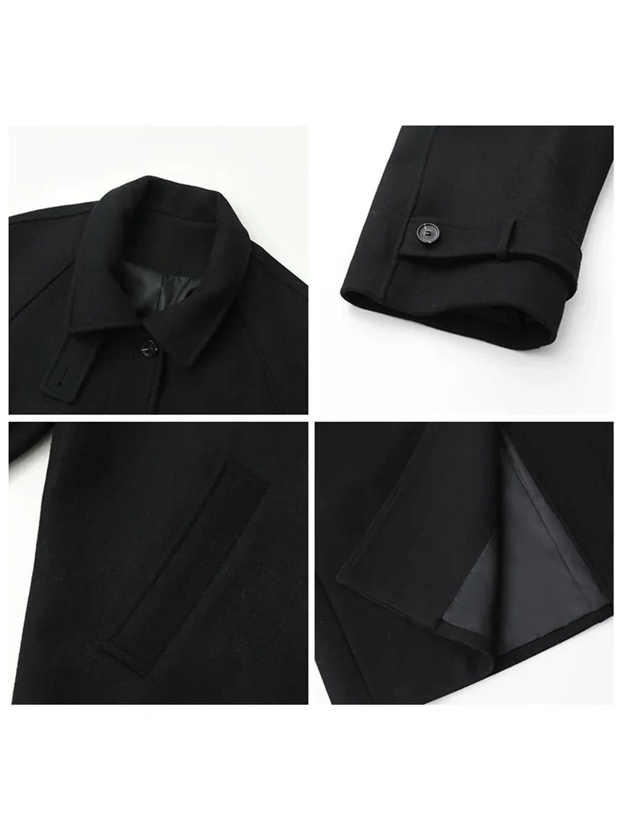 CHIC VEN Women Long Trencn Coat cintura in piedi cappotto di lana con lacci maniche Raglan cappotto lungo Office Lady autunno inverno 2023 4